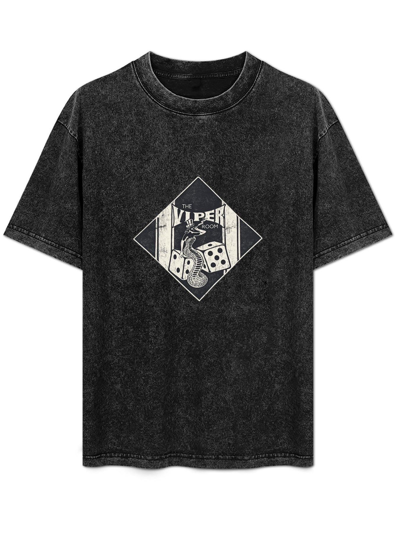 The Viper Room Snake and Dice Graphic Washed T-Shirt