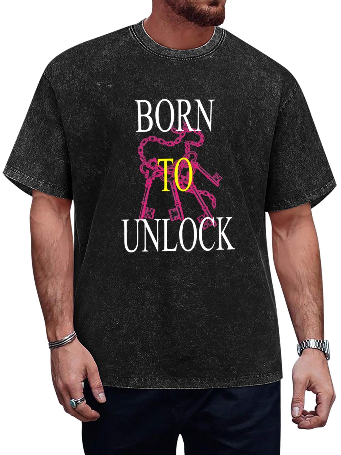 Born to Unlock Keys Vintage Washed T-Shirt Main image