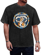 Vintage Washed Whitesnake Fire Ring Graphic T-Shirt