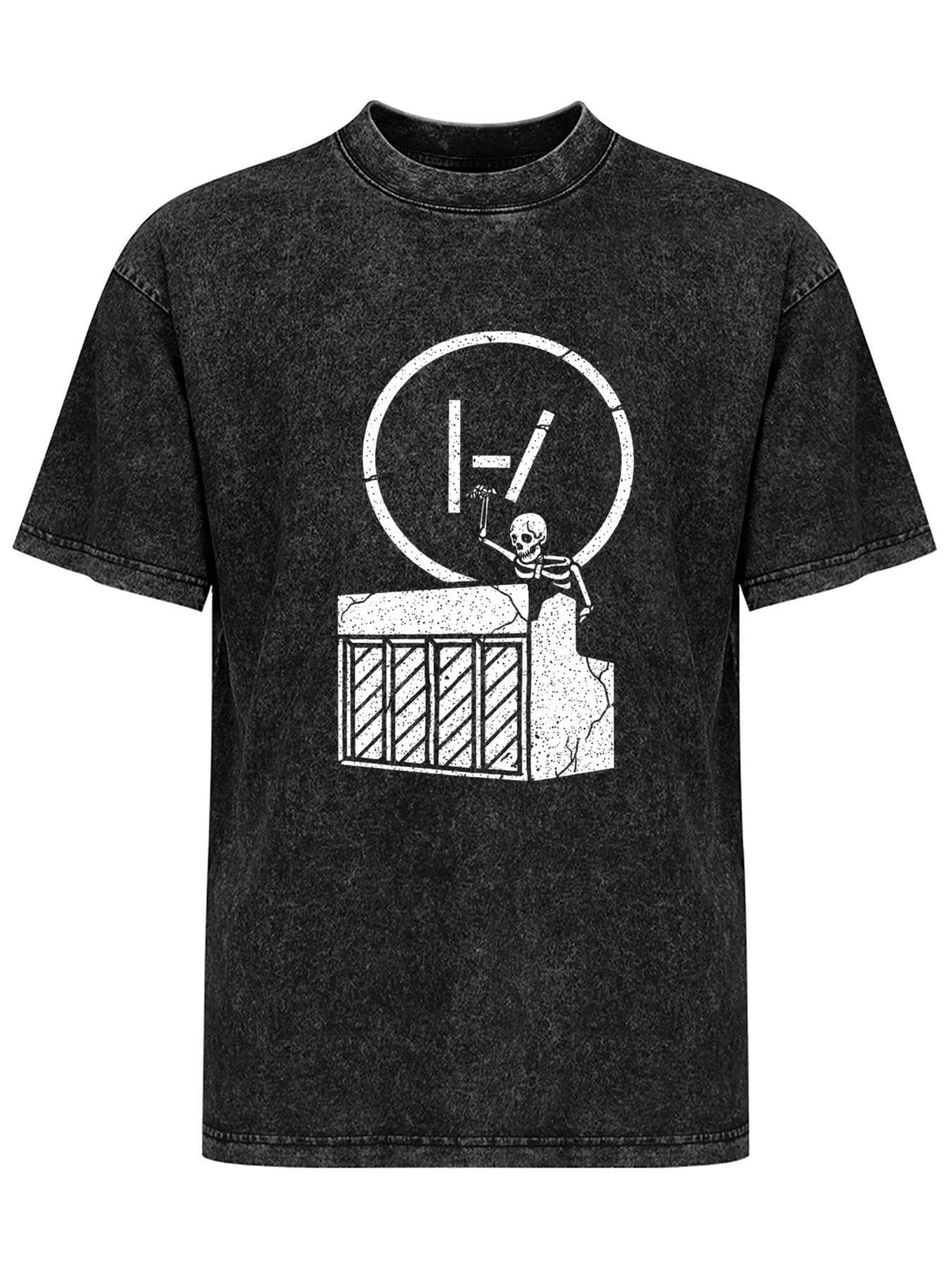 Vintage Washed Twenty One Pilots Skeleton Piano Graphic T-Shirt