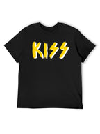 KISS Yellow Brushstroke Logo Graphic T-Shirt