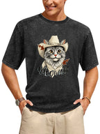 Meowdy Cowboy Cat Vintage Washed T-Shirt