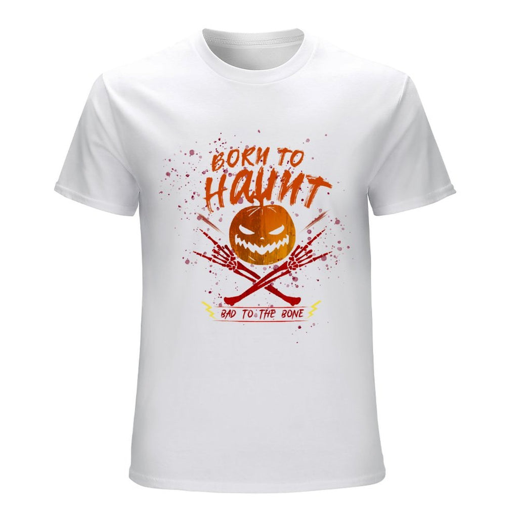 Born to Haunt Pumpkin Graphic White T-Shirt