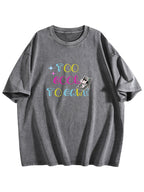 Too Cool to Care Dog Graphic Washed T-Shirt