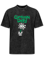 Green Day Smiling Flower Graphic T-Shirt