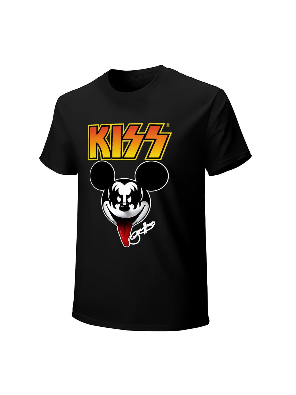 KISS Cartoon Mouse Face Logo Graphic T-Shirt