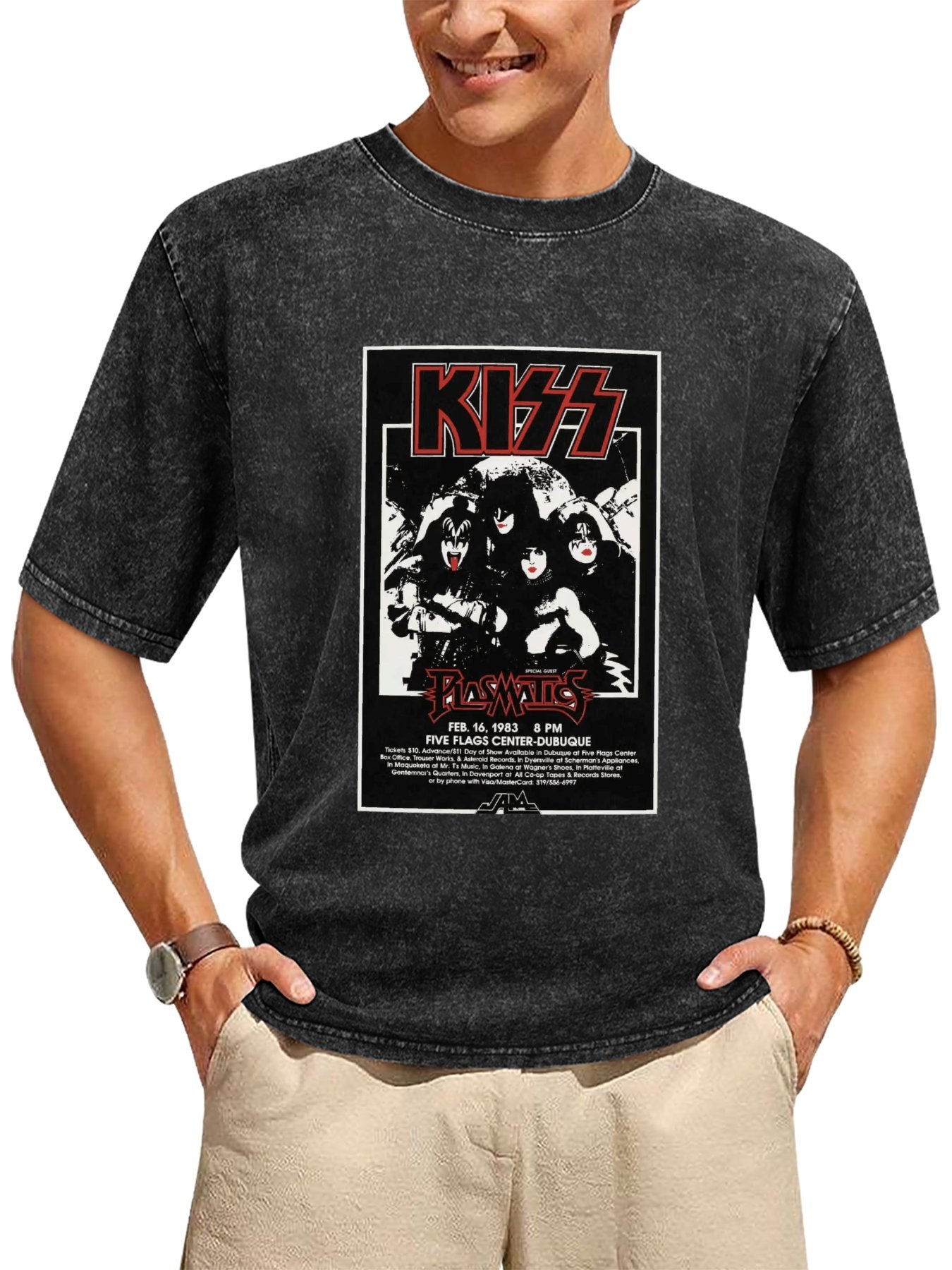 Vintage Washed KISS Plasmatics 1983 Concert Graphic T-Shirt Secondary image