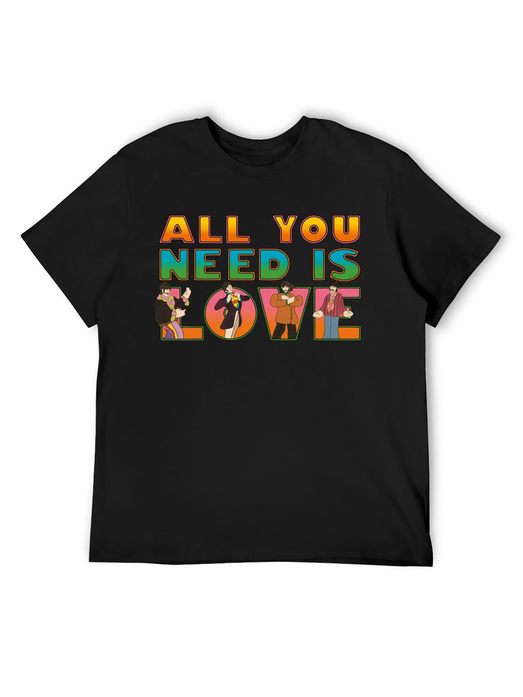 he Beatles “All You Need Is Love” Colorful Graphic T-Shirt