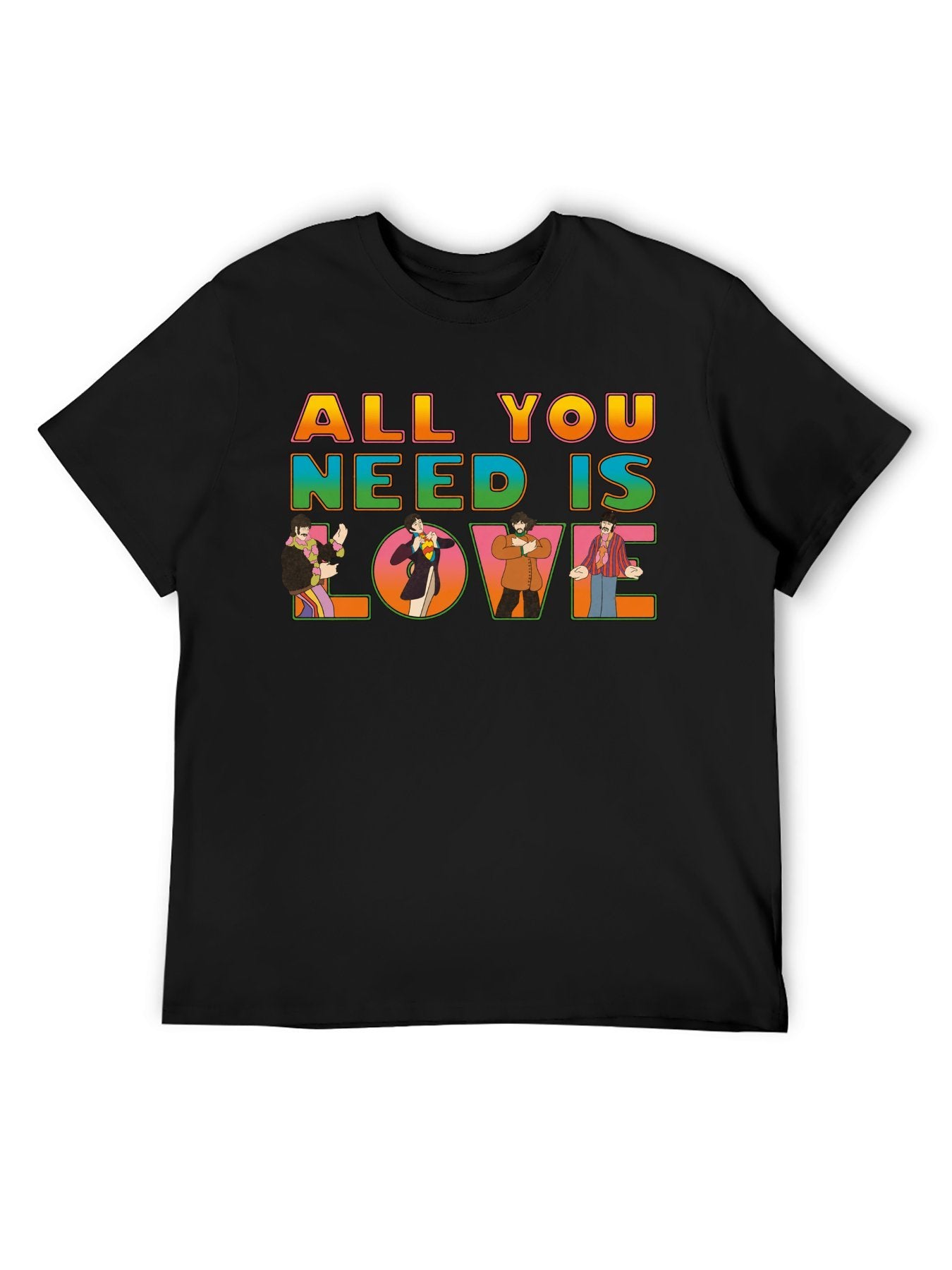 he Beatles “All You Need Is Love” Colorful Graphic T-Shirt