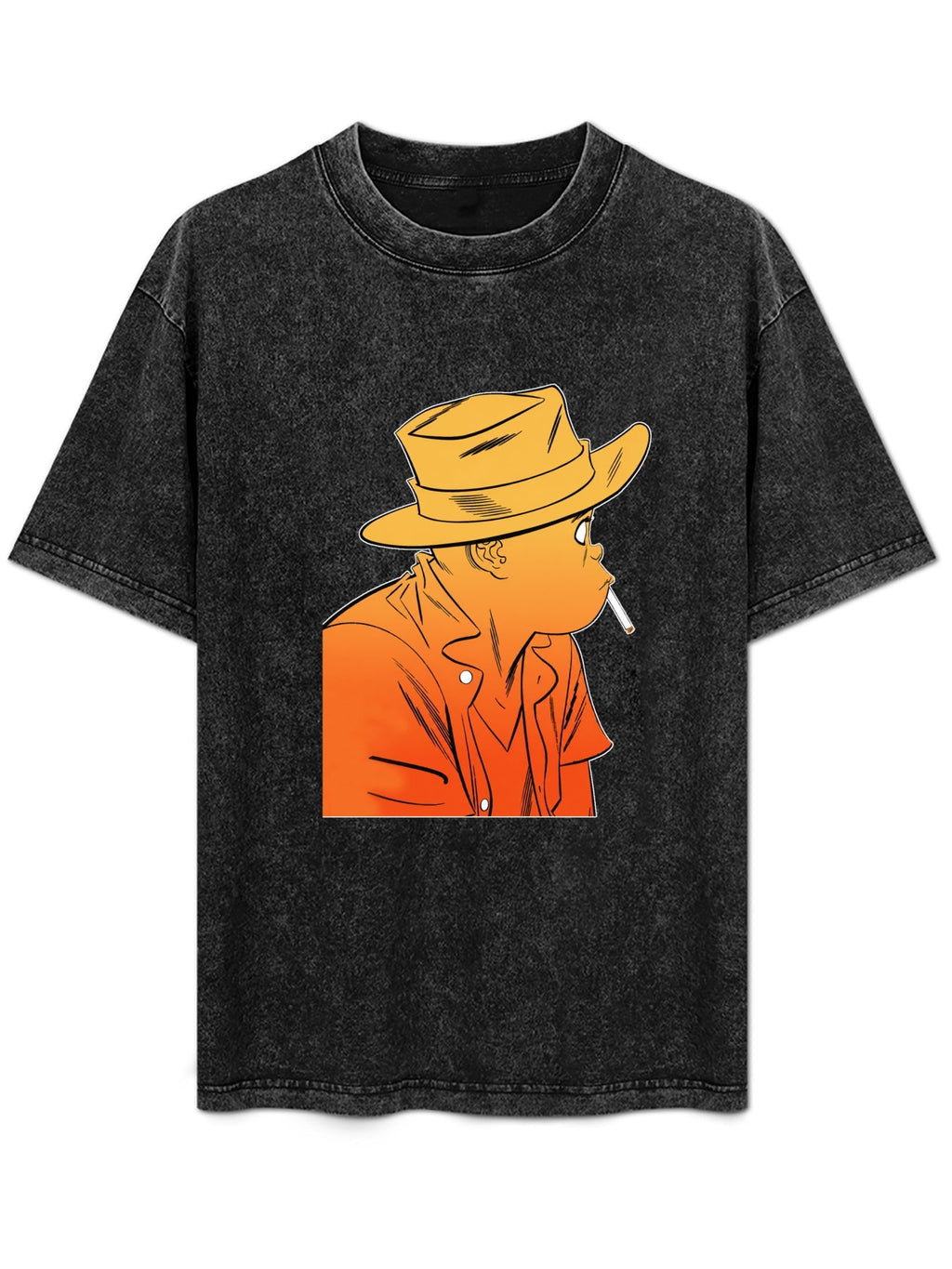 Gorillaz Orange Fedora Character Graphic T-Shirt