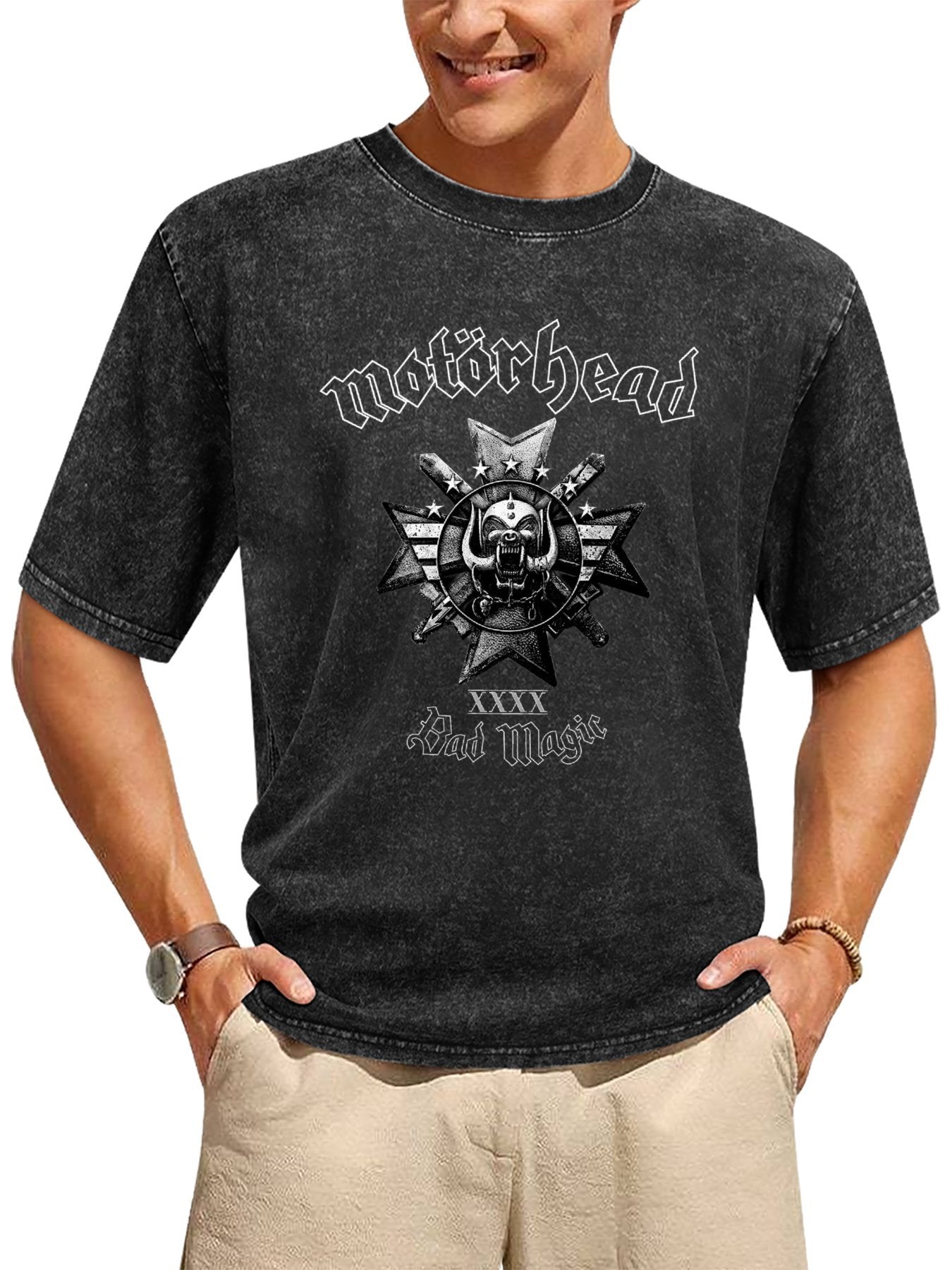 Vintage Washed Motörhead Bad Magic Graphic T-Shirt