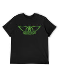 Aerosmith Green Winged Logo Retro Graphic T-Shirt
