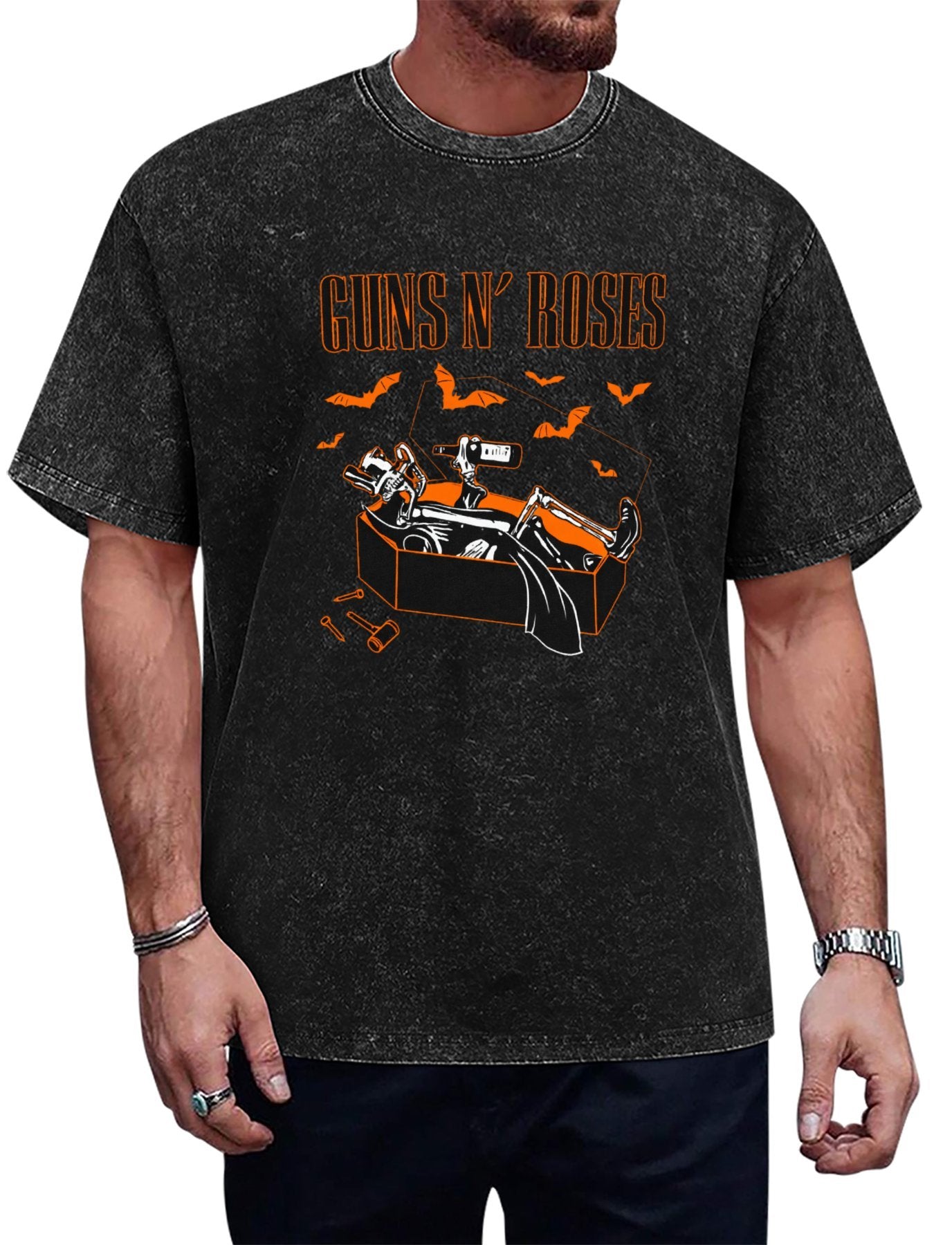 Guns N’ Roses Coffin Skeleton Halloween Graphic T-Shirt Main image