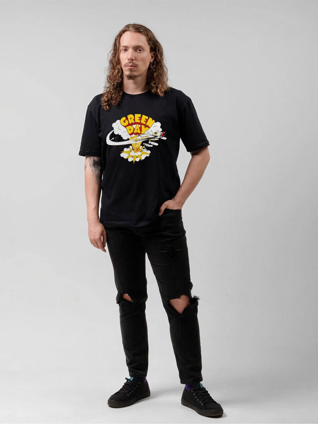 Green Day Dookie Airplane Explosion Graphic T-Shirt