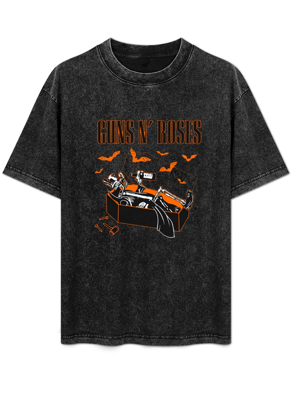 Guns N’ Roses Coffin Skeleton Halloween Graphic T-Shirt