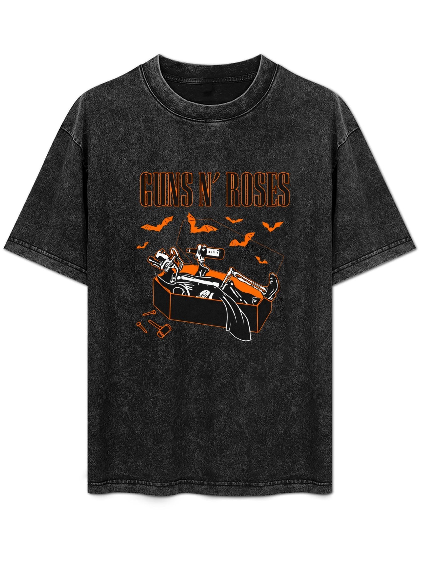 Guns N’ Roses Coffin Skeleton Halloween Graphic T-Shirt
