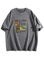 War in the Gulf 1991 Cartoon Graphic Washed T-Shirt