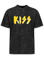 Vintage Washed KISS Classic Logo Graphic T-Shirt