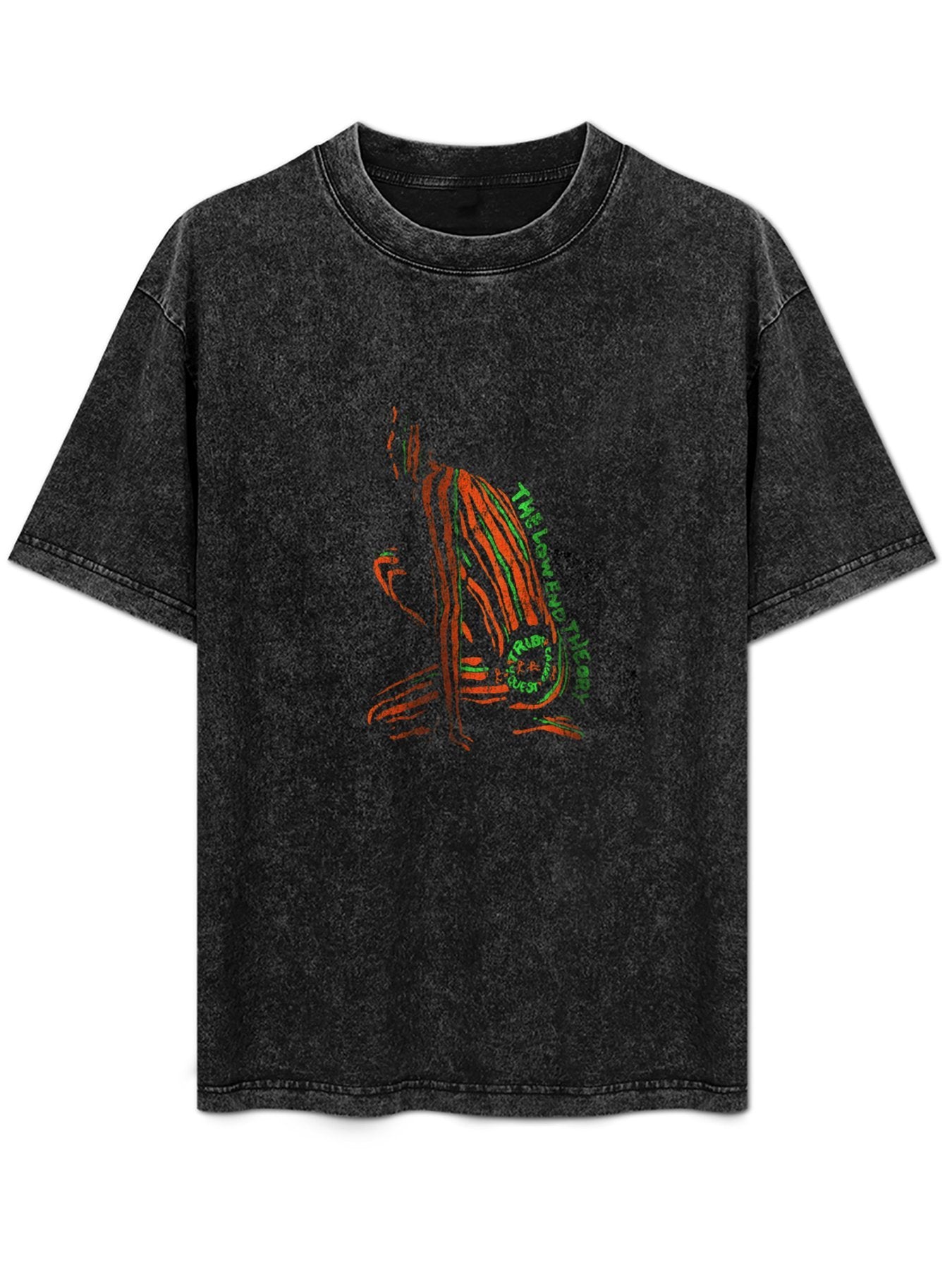 Abstract Line Art Graphic Washed T-Shirt