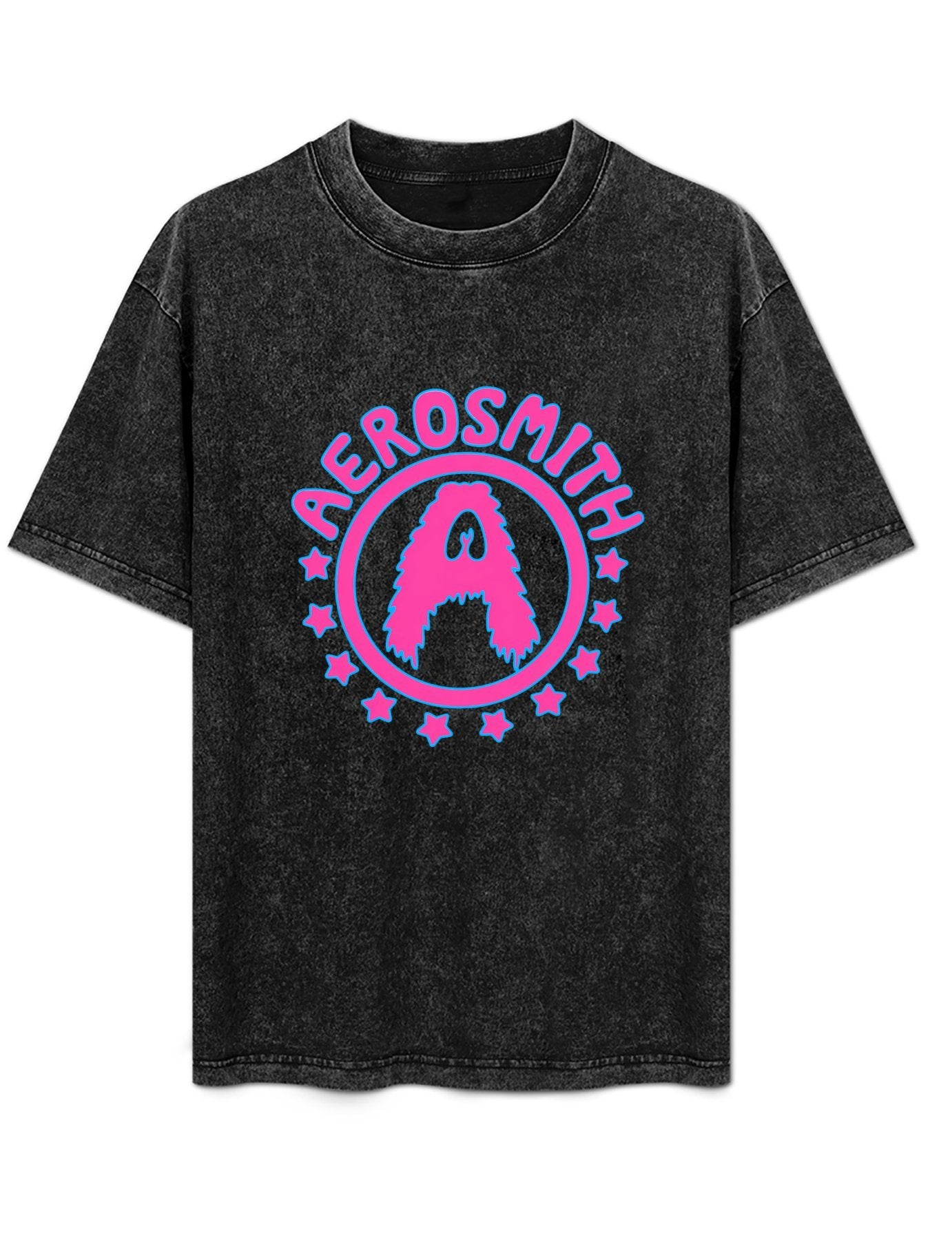Aerosmith Neon Pink Star Circle Logo Graphic T-Shirt