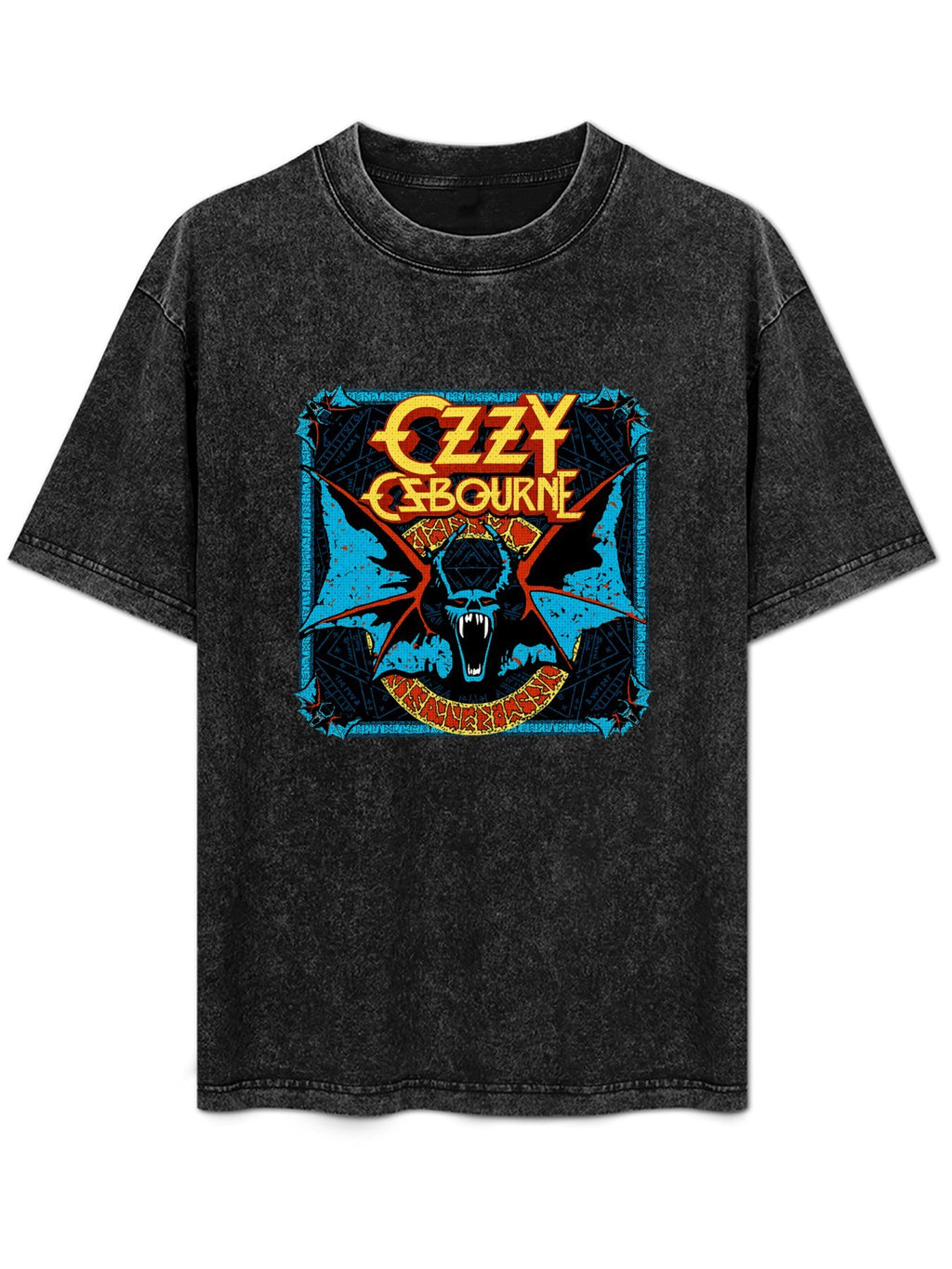 Vintage Washed Ozzy Osbourne Bat Graphic T-Shirt