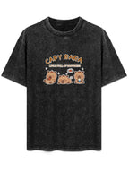 Capy Bara Happiness Graphic Washed T-Shirt