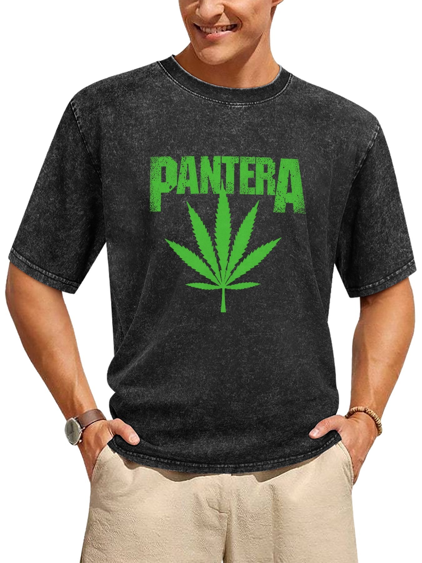 Pantera Green Leaf Graphic T-Shirt Secondary image