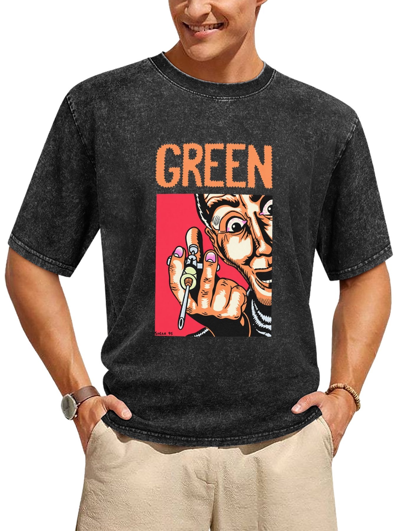 Green Day Comic Syringe Graphic T-Shirt Secondary image