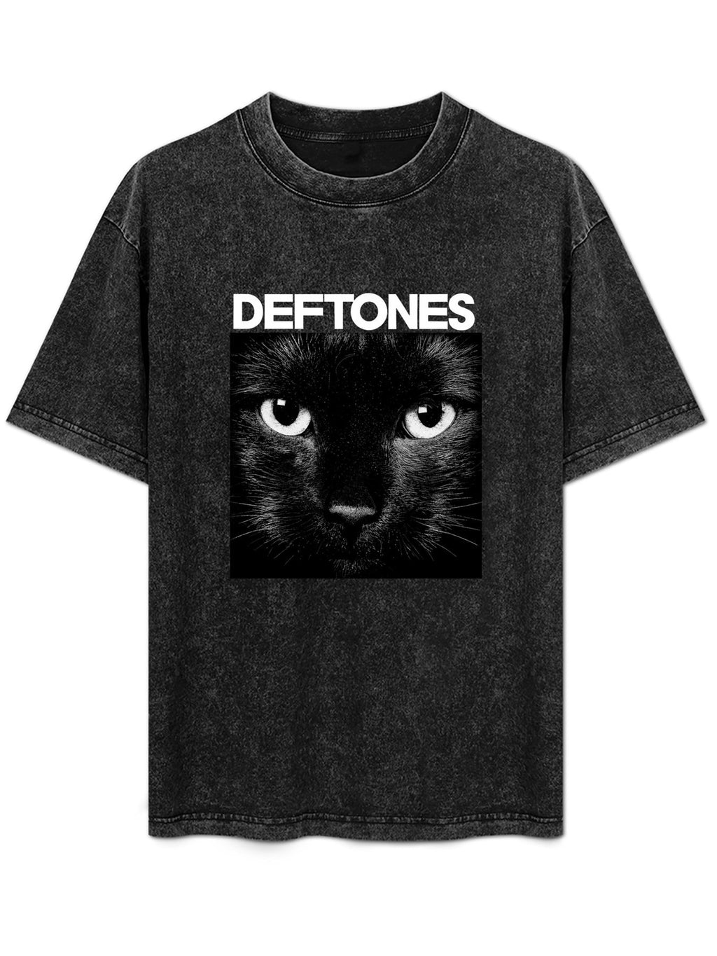 Vintage Washed Deftones Black Cat Graphic T-Shirt