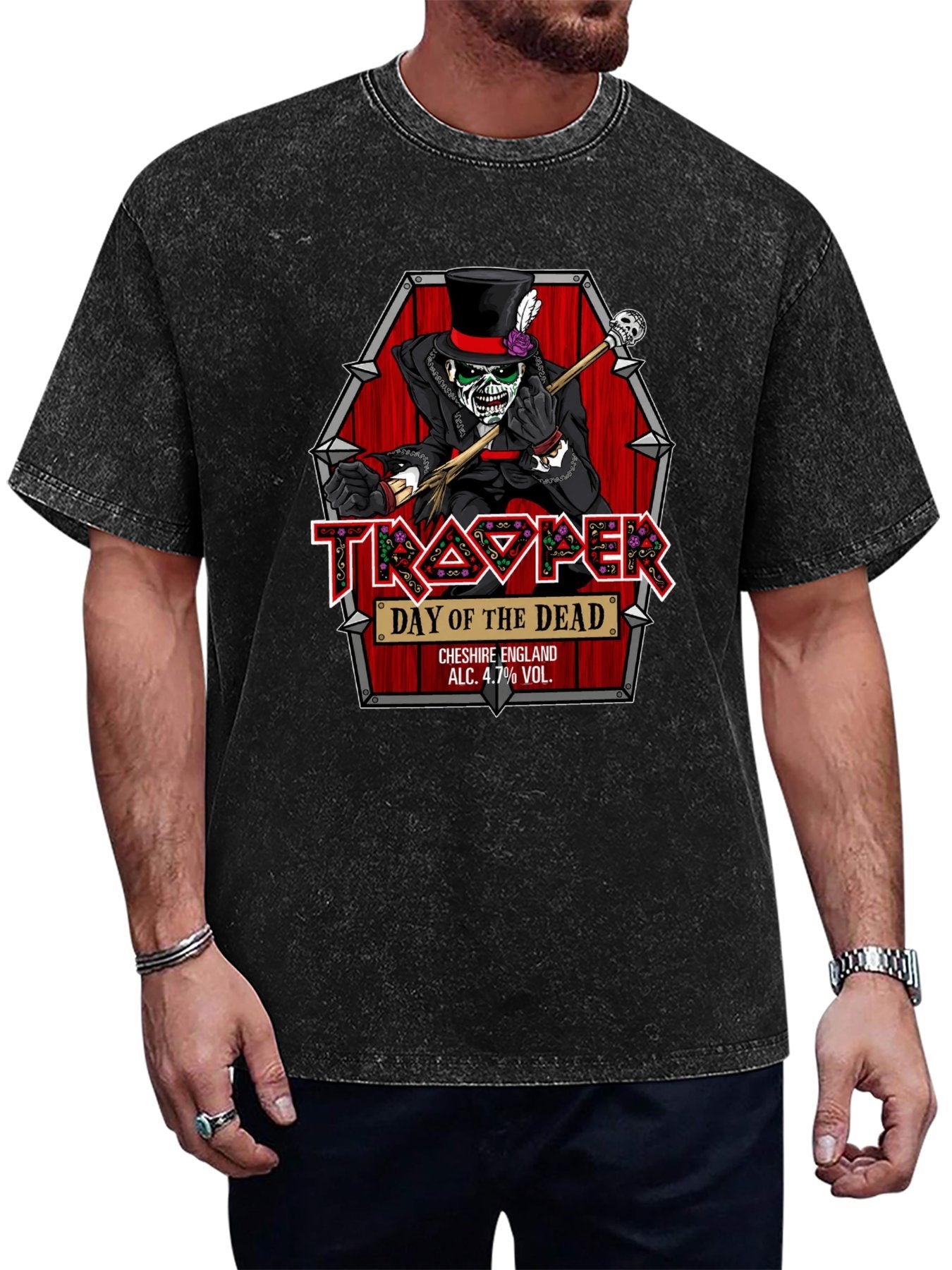 Iron Maiden Trooper Day of the Dead Graphic T-Shirt Main image