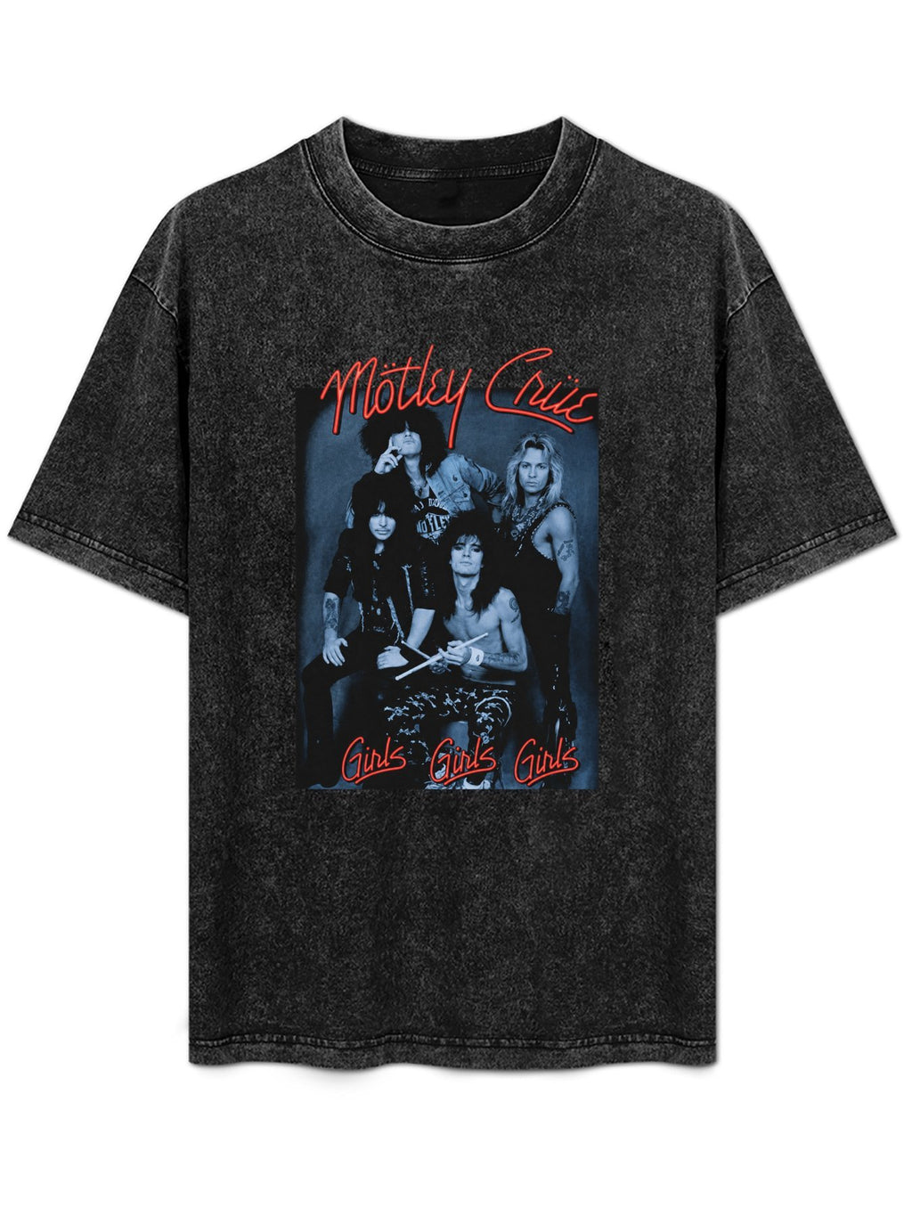 Mötley Crüe Girls Girls Girls Blue Portrait Graphic T-Shirt