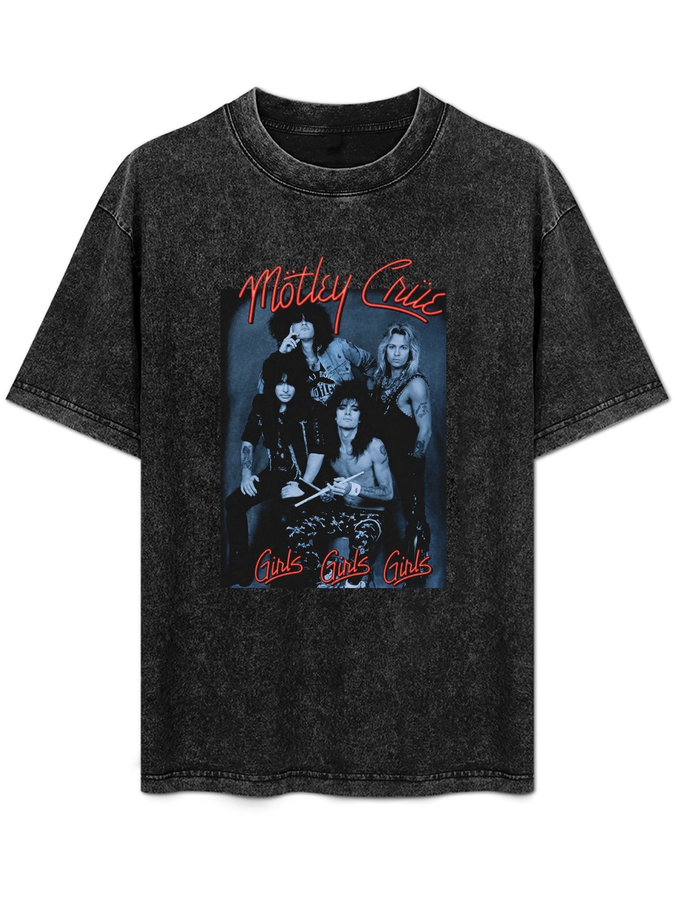 Mötley Crüe Girls Girls Girls Blue Portrait Graphic T-Shirt