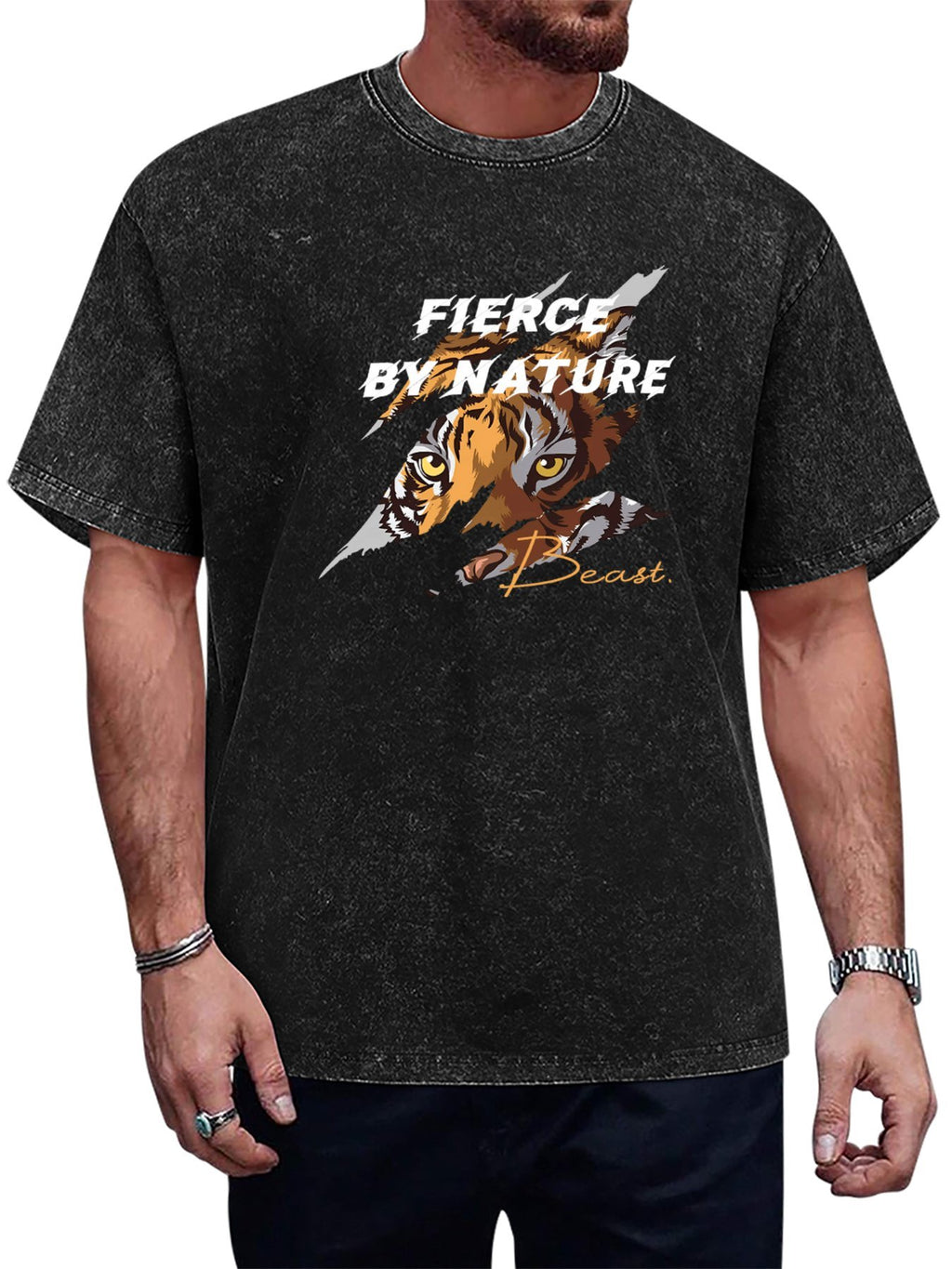 Fierce by Nature Tiger Vintage Washed T-Shirt