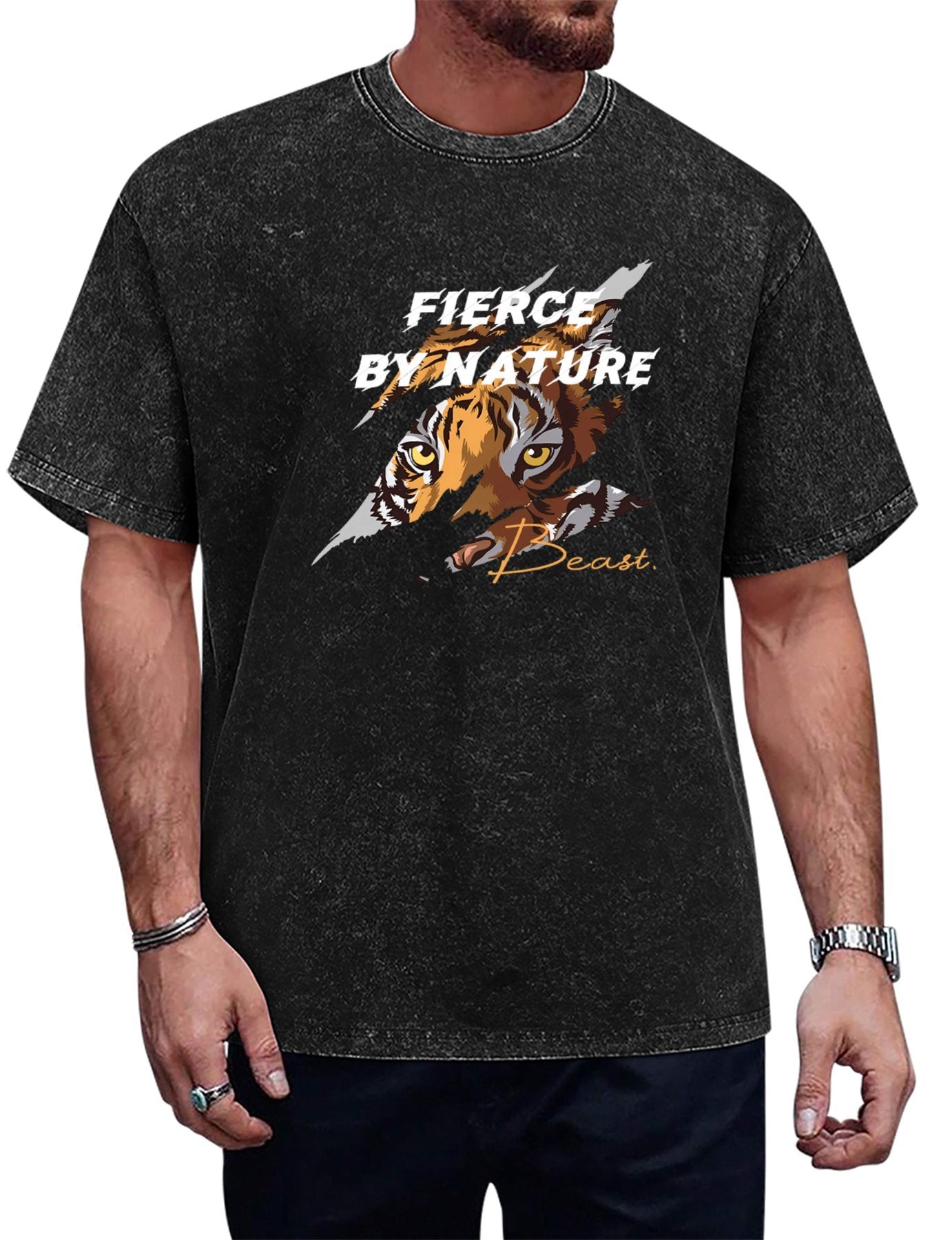 Fierce by Nature Tiger Vintage Washed T-Shirt