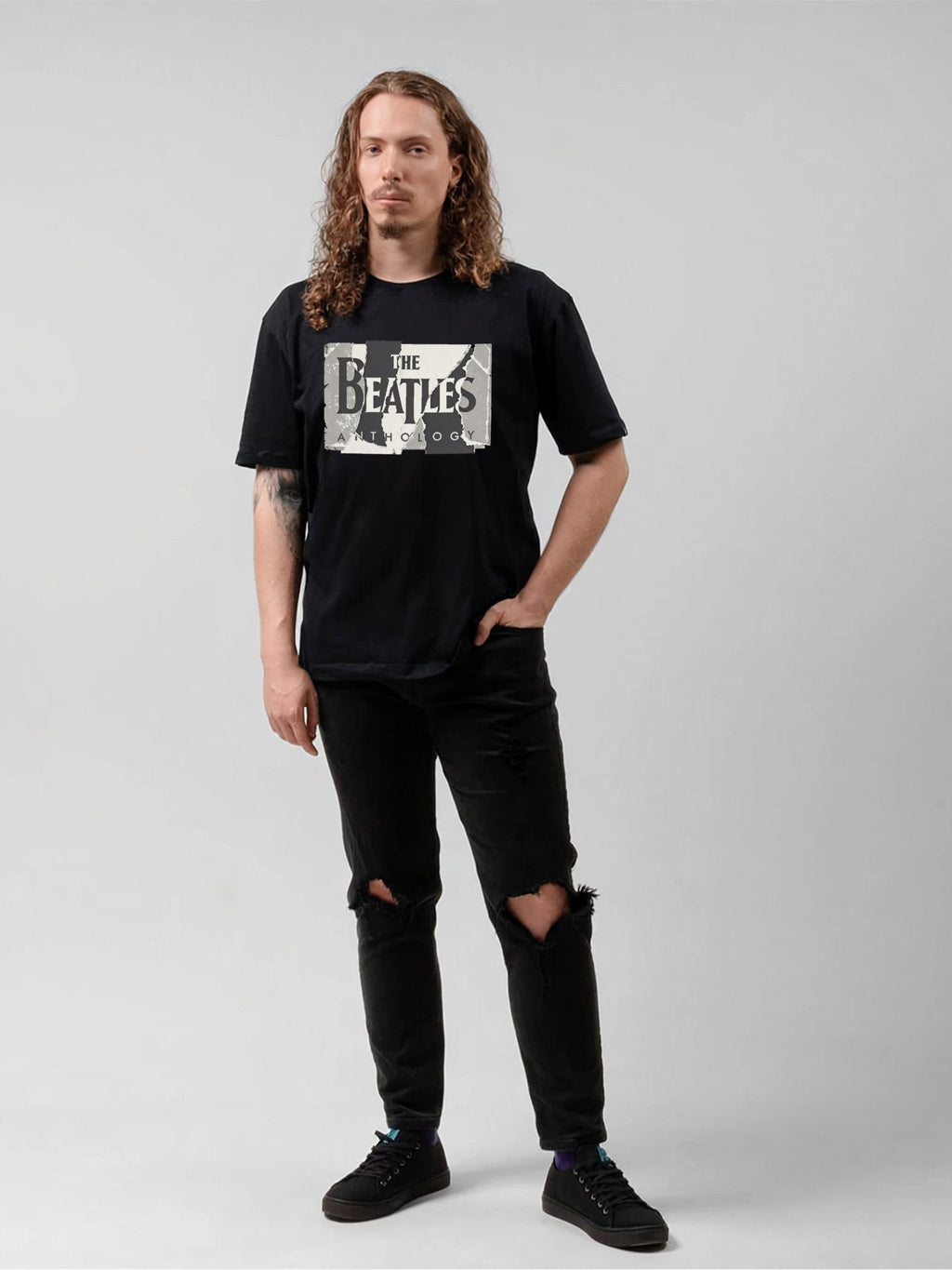 The Beatles “Anthology” Torn Poster Graphic T-Shirt