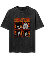 Mötley Crüe Flaming Portrait Graphic T-Shirt