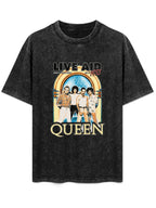 Queen Live Aid 1985 Wembley Band Portrait Graphic T-Shirt