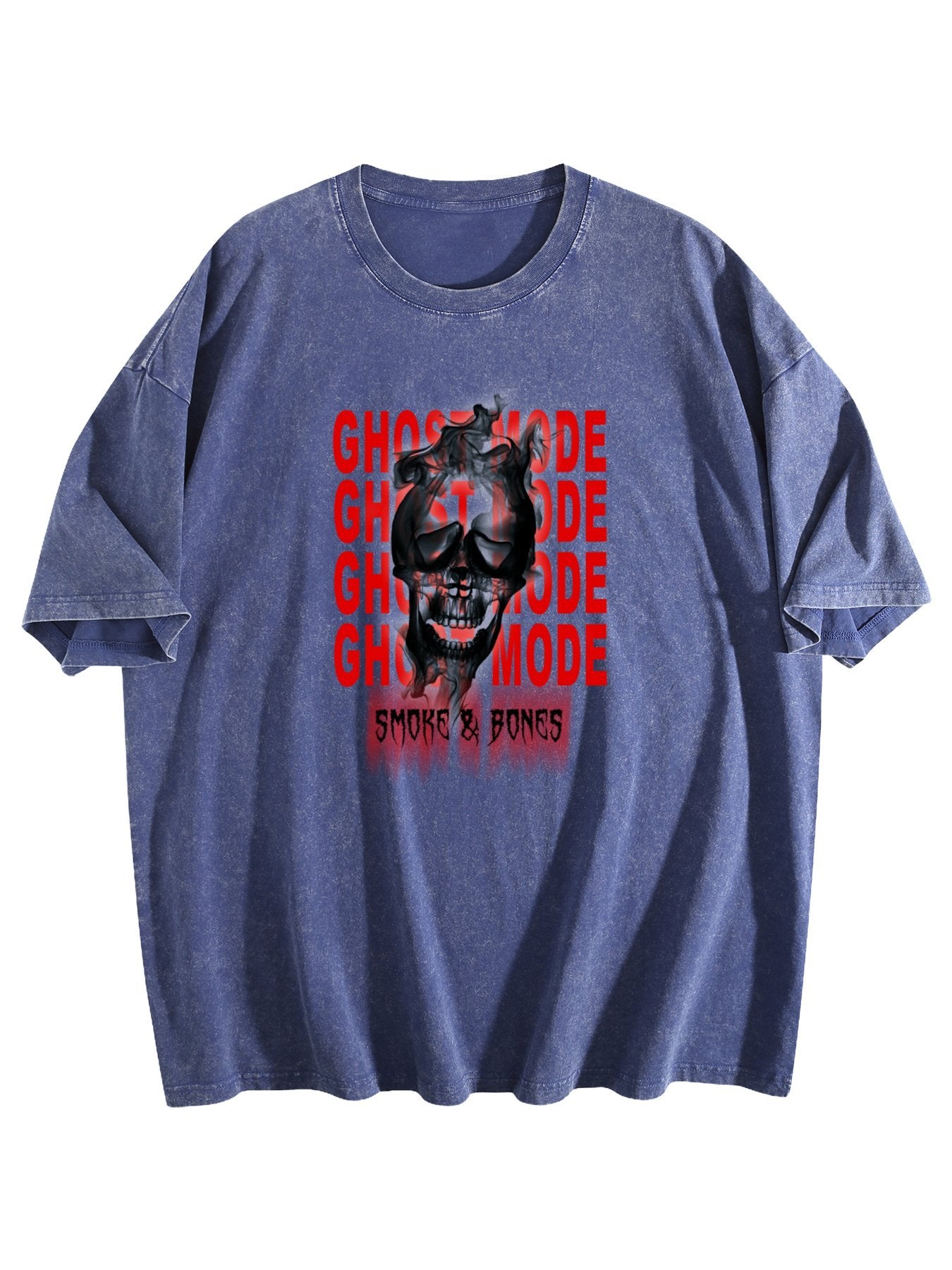 Ghost Mode Smoke and Bones Graphic Washed T-Shirt