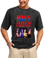 Vintage Washed KISS Alive II Largo 1977 Concert Graphic T-Shirt