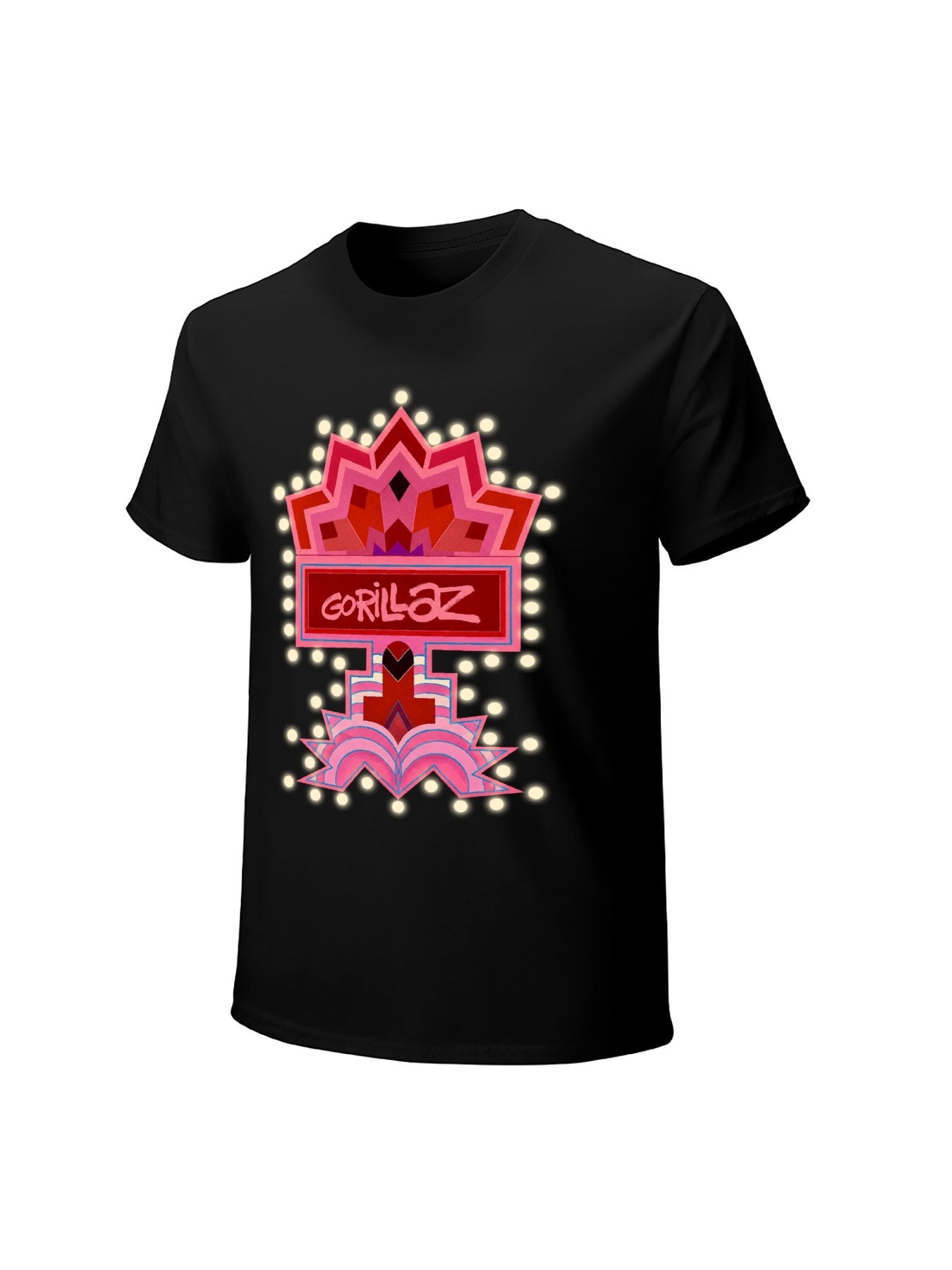 Gorillaz Pink Neon Sign Graphic T-Shirt