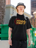 KISS Burning Stages Flame Logo Graphic T-Shirt