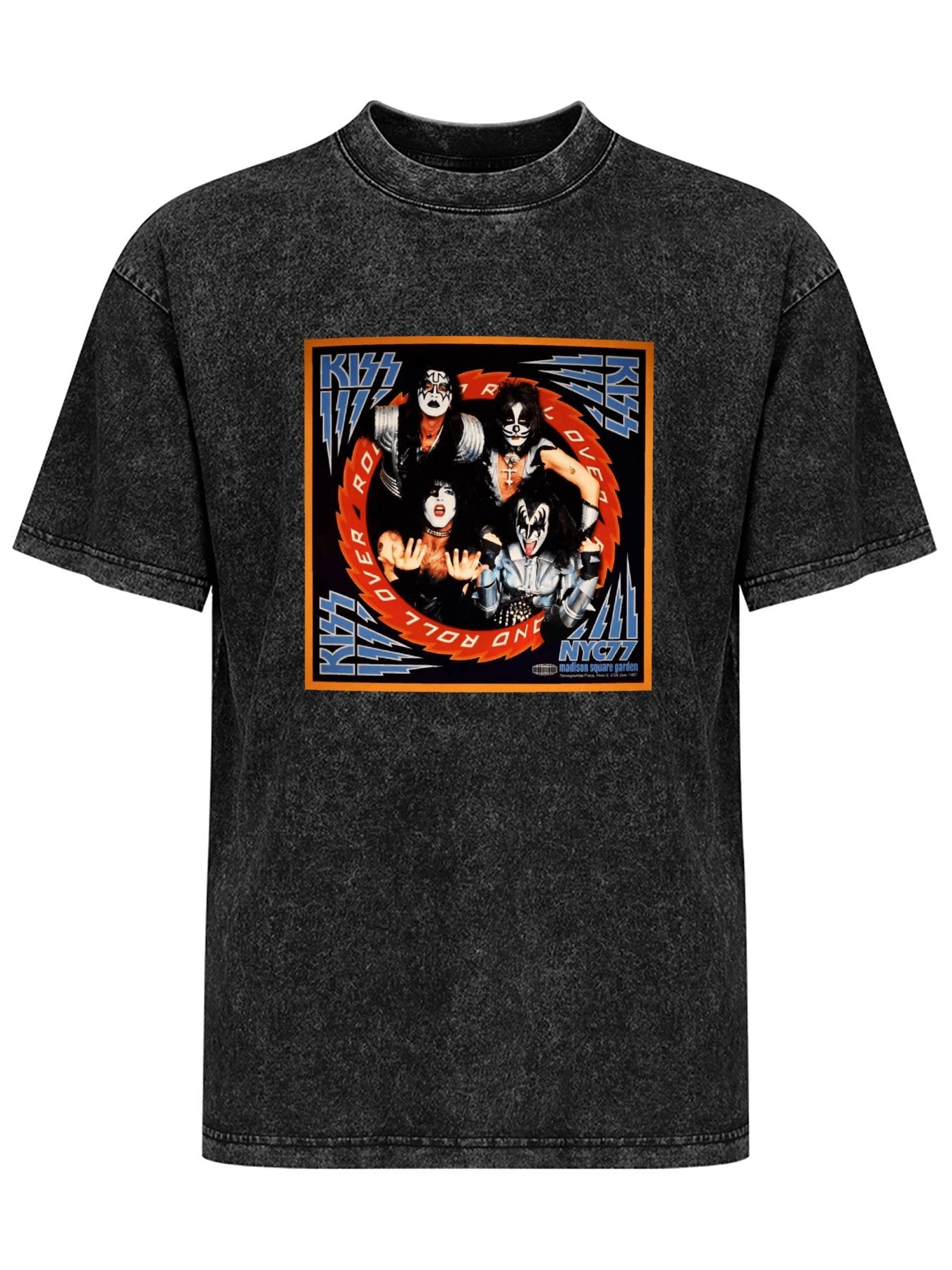 Vintage Washed KISS NYC ’77 Rock and Roll Over Graphic T-Shirt