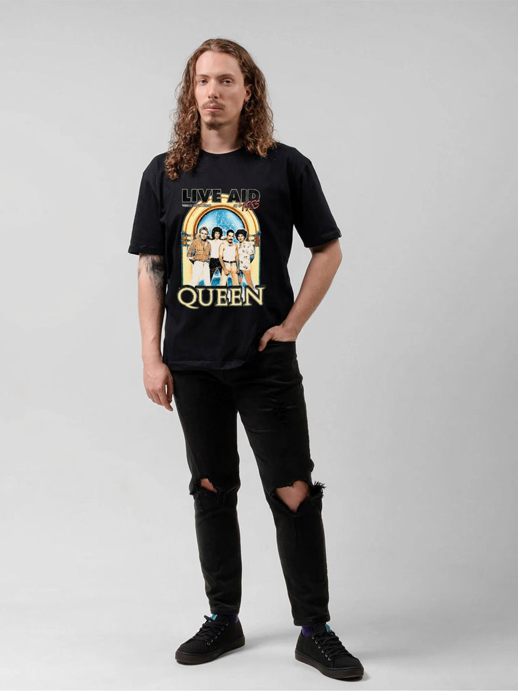Queen Live Aid 1985 Concert Graphic T-Shirt