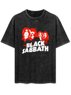 Vintage Washed Black Sabbath Red Band Portrait Graphic T-Shirt