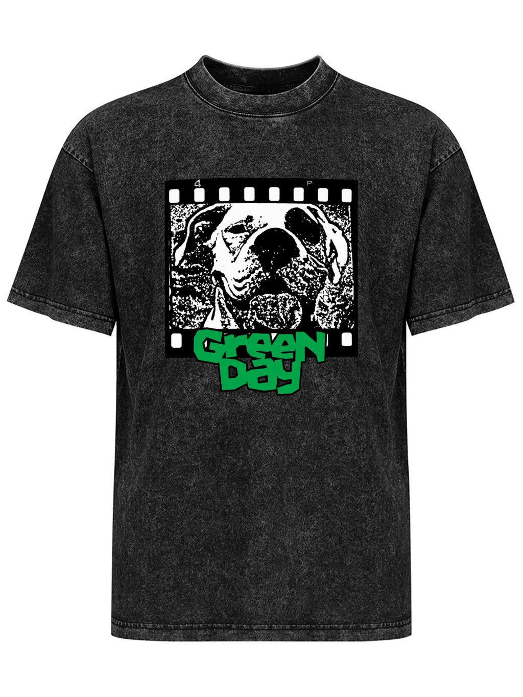 Green Day Bulldog Film Strip Graphic T-Shirt