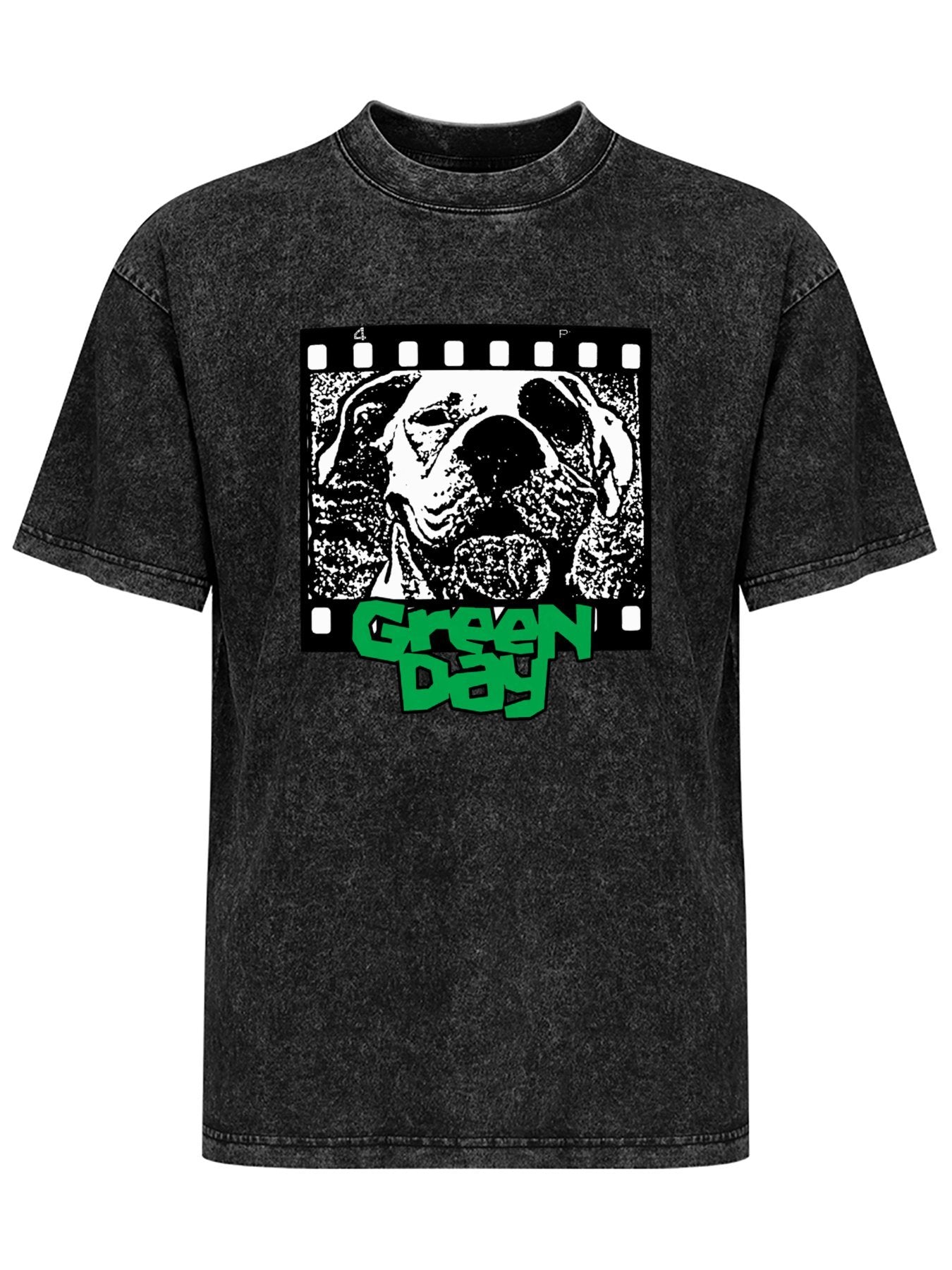 Green Day Bulldog Film Strip Graphic T-Shirt
