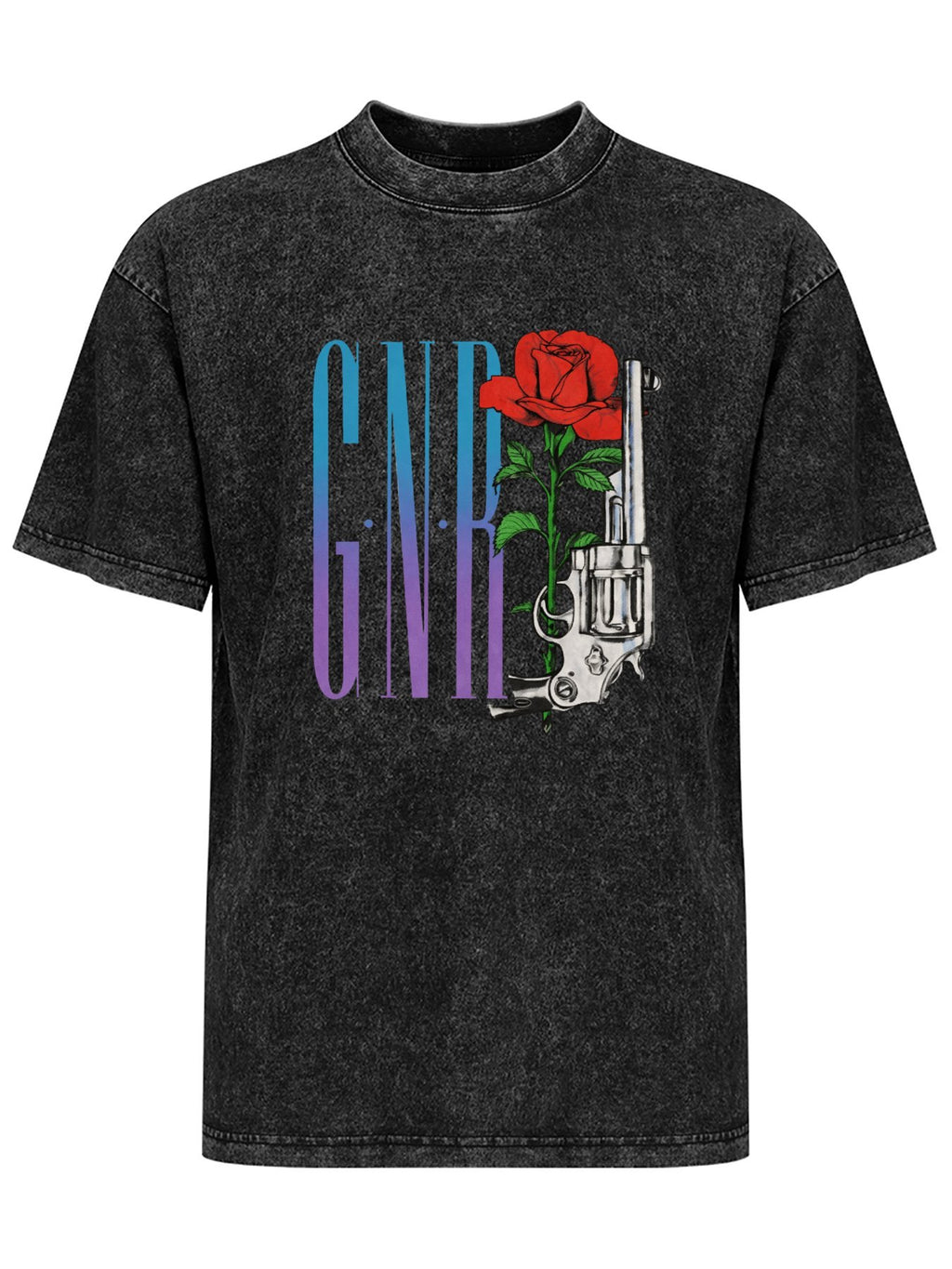 Guns N’ Roses GNR Rose and Revolver Graphic T-Shirt