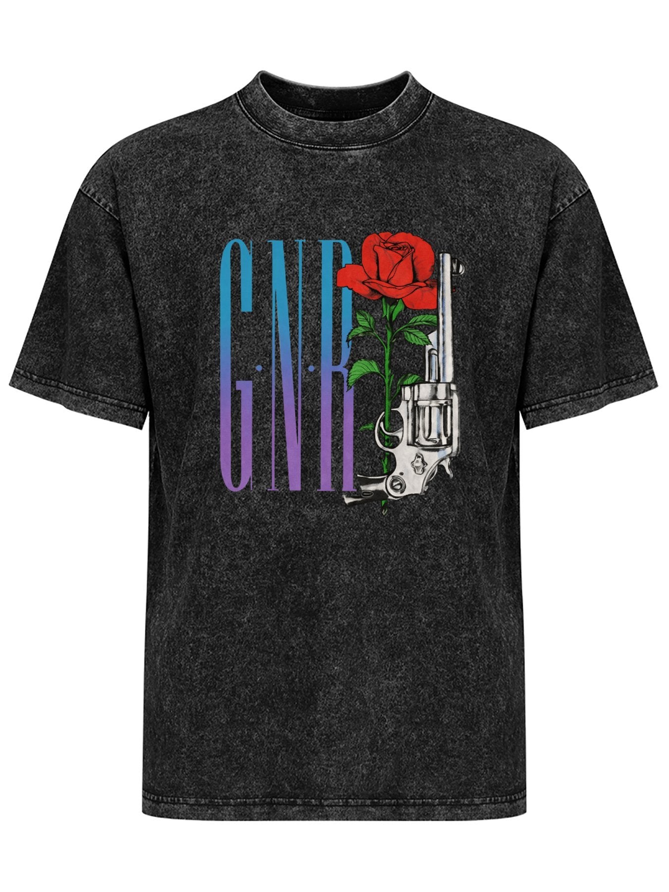 Guns N’ Roses GNR Rose and Revolver Graphic T-Shirt