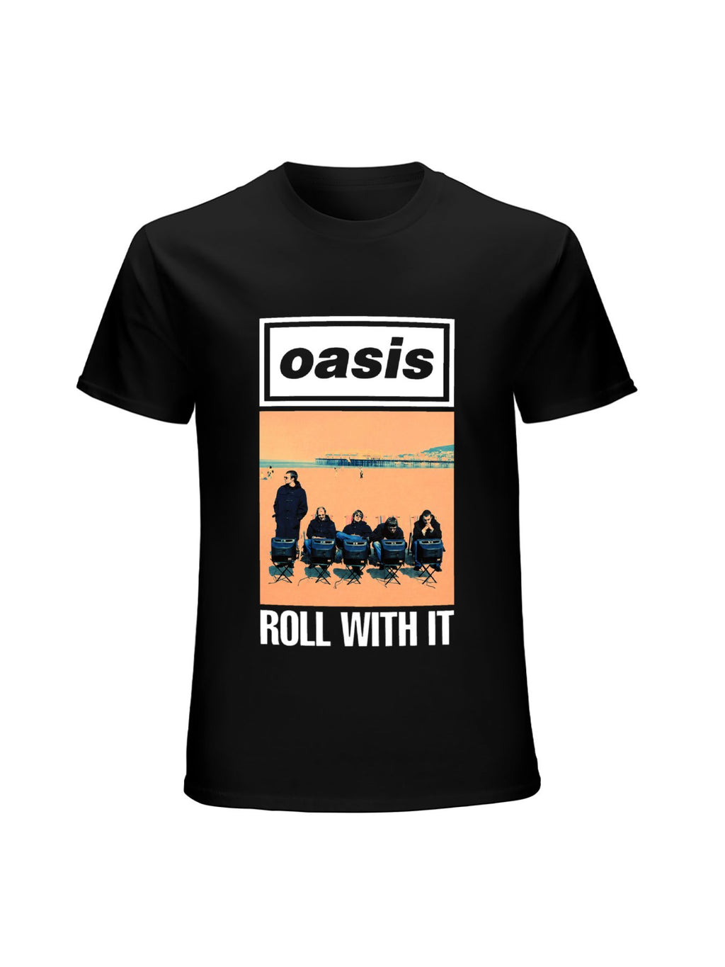 Oasis “Roll With It” Beach Photo Graphic T-Shirt
