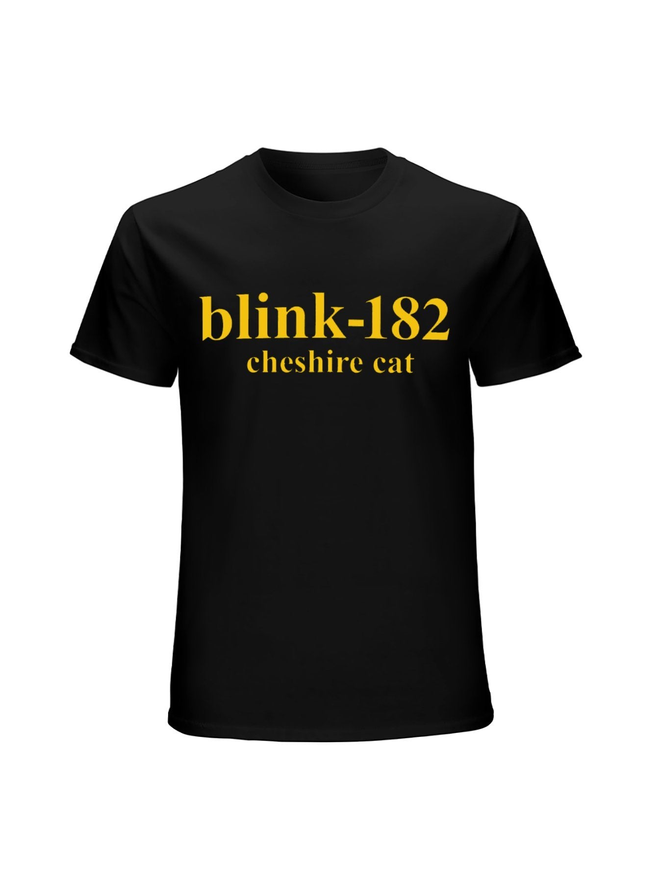 Blink-182 Cheshire Cat Minimalist Text Graphic T-Shirt